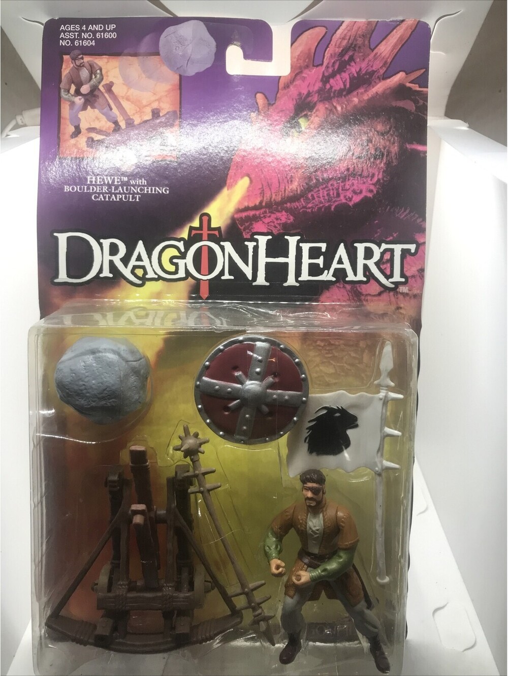 Dragon Heart Hewe figure with Boulder Launching Catapult MOC 61604 Kenner 1995